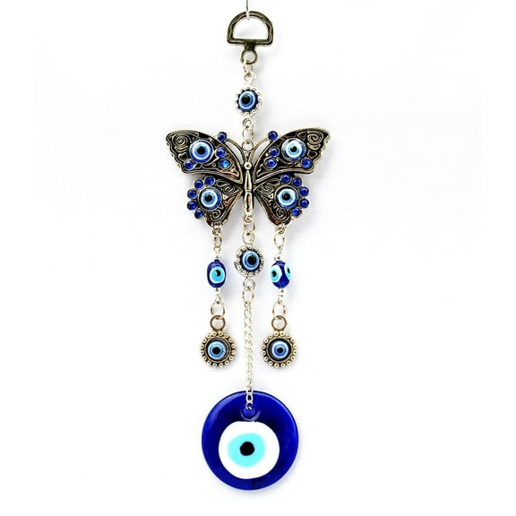 Butterfly Design Blue Evil Eye Wall Art Decor Hanging Ornament Amulet for Protection Blessing Gifts-003