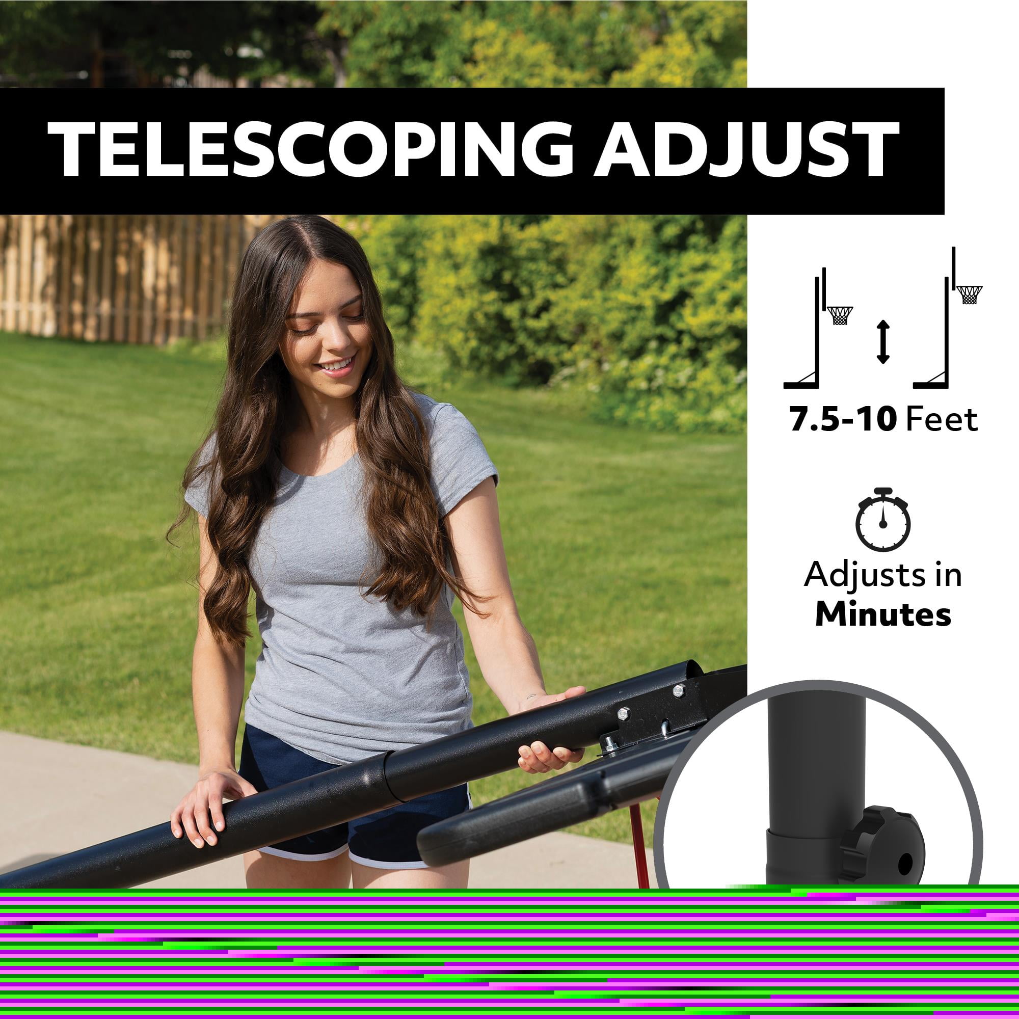 Lifetime 44-Inch Impact Portable Basketball Hoop with Telescoping Adjustment & Classic Rim - Model 90040-Outdoor Play