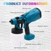 600W Cordless Paint Sprayer Electric Airless,3 Spray Patterns,2*21V 2000mAh Batteries,HVLP Paint Sprayer for Home Interior and Exterior,Painting Cars,Fences,Artwork