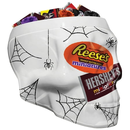 Hershey's, Halloween Miniatures Assorted Chocolate Candy Skull Bowl, 115 Pieces, 37 Oz