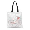 thumbnail image 1 of JSDART Sac Fourre-Tout en Toile Rose Vélo Romantique de Paris Girly Durable Réutilisable Épaule Courses, 1 of 1