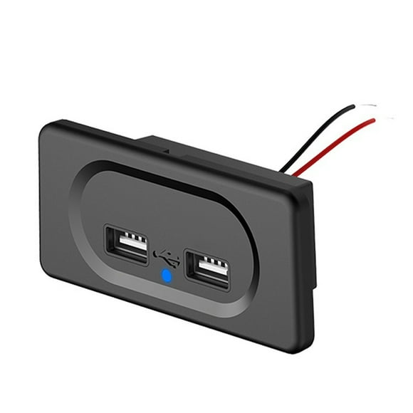 4.8A Dual-USB Car Charger Socket 12V 24V para Motocicleta Auto CamióN ATV RV Bus Adaptador de Corriente de Corriente Luz LED