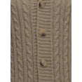 thumbnail image 4 of Arvbitana Men's Long Cable Cardigan Solid Color Long Sleeve Button Knit Sweater Coat Casual Daily Lapel Knitwear Lightweight Warm Outerwear Streetwear, 4 of 5