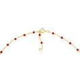 thumbnail image 4 of Gold Plated 10-inch Adjustable Red Enamel Bead Chain Anklet for Women, 4 of 6