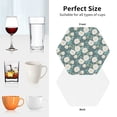 thumbnail image 6 of Fuzoiu Flower Print Leather Coasters Set,Drink Coasters Set of 4,for Tabletop Protection, Durable PVC Coasters,Home Décor and Housewarming Gift-Hexagon, 6 of 6