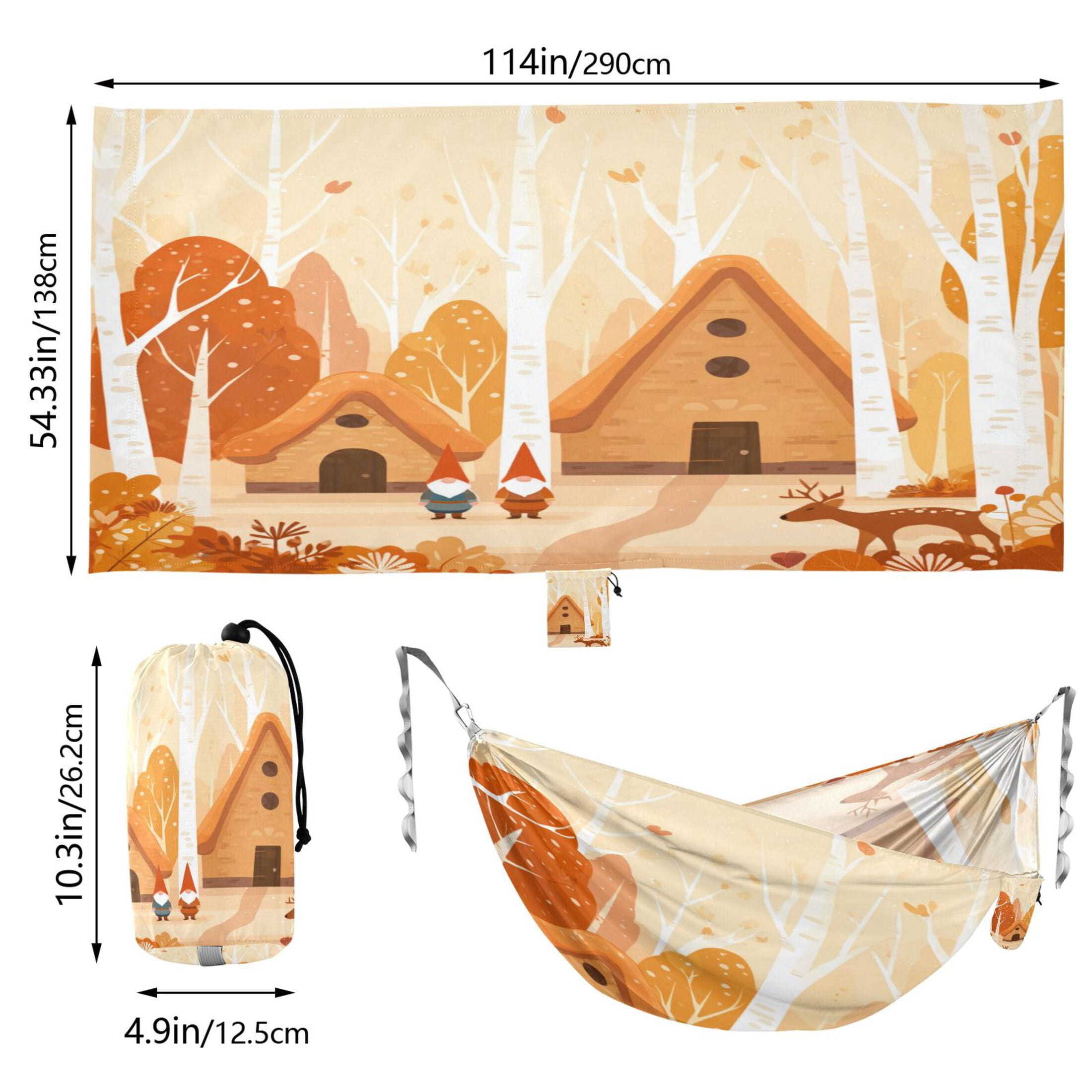 Hammock Camping Hammock Nylon Portable Hammock Travel Camping Hammock Fairy Tale Wooden Houses