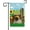 Pug1, variant on Welcome Summer Sunflower Dog Garden Flag Puppy Portuguese Water Dog on Country Farm Butterfly Flowers Decor Banner for Outside Yard 12.5x18 Inch Double Side