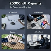 Baseus Power Bank 20000mAh 100W Fast Charging Portable Charger with Digital Display, Blade HD Slim Battery Pack for Laptop, Phone, Switch Black