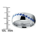 thumbnail image 4 of Metal Masters Mens Baseball Titanium Ring Red Stitching Dome Comfort-Fit 8mm, 4 of 6