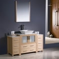 thumbnail image 2 of Fresca Torino 54" Light Oak Modern Bathroom Vanity w/ 2 Side Cabinets & Vessel Sink, 2 of 4