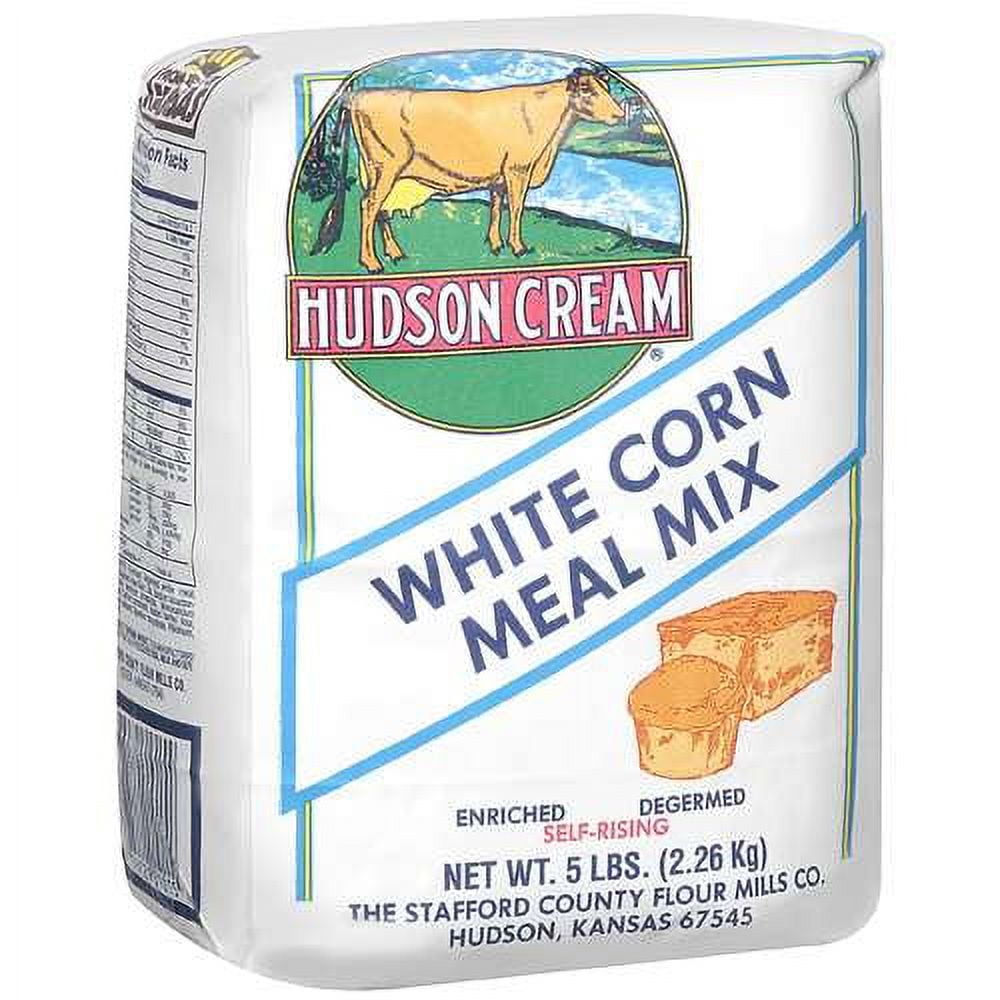 (8 pack) Hudson Cream: White Corn Meal Self-Rising Mix, 5 Lb