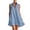 Blue, variant on Kukoosong Women's Sleeveless Zip Collar Ruffle Hem Tank Mini Dress, Solid Color Loose Shift Dress with Side Pocket, Irregular Hem Short Summer Sundress