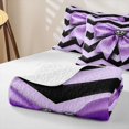 thumbnail image 4 of spefrowx Love Heart Bow Bed Spread Queen for Girls, Purple Black Wave Stripes Queen Coverlet Set, 3pcs, 4 of 7
