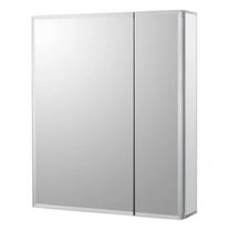 Fundin Aluminum Medicine Cabinet with Beveled Edge Double Sided Mirror Door, Recess or Surface Mount, 20 x 24 inch