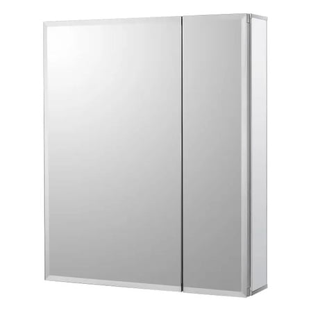 Fundin Aluminum Medicine Cabinet with Beveled Edge Double Sided Mirror Door, Recess or Surface Mount, 20 x 24 inch