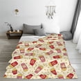thumbnail image 5 of Salouo Cartoon Popcorn Print Bed Blankets,Flannel Blanket Comfortable Air Conditioning Blanket Lightweight Blanket for Sofa Bed Travel & Couch -40"x30", 5 of 8