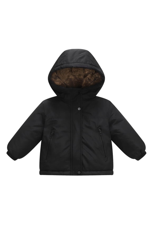 Boy Down Coat Baby Puffer Jacket Winter Hooded Coat Puffer Jacket Lightweight Outerwear Hoodie Puffer Jacket 2T 3T (Black,2-3 Years)
