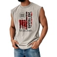 thumbnail image 2 of Patriotic Men's Sleeveless Tee with 250 Years Freedom Graphic and Classic American Flag Design Featuring Vintage Distressed Look Crew Neck Cut Dark Gray XXL, 2 of 4