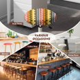 thumbnail image 5 of Chririnla Geometric Stripe Round Bar Stool Seat Covers, 2 Pack Polyester Stretch Elastic Covers for Home Kitchen Bar Counter, 5 of 6