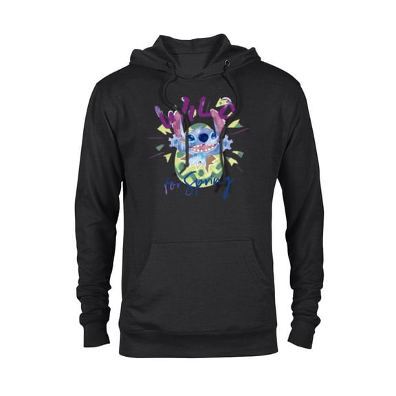 Disney Lilo & Stitch Wild for Spring Easter - Pullover Hoodie for Adults - Customized-Black