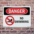 thumbnail image 5 of No Swimming OSHA Danger Aluminum Sign 18 Inch x 12 Inch - 5 Pack, 5 of 8