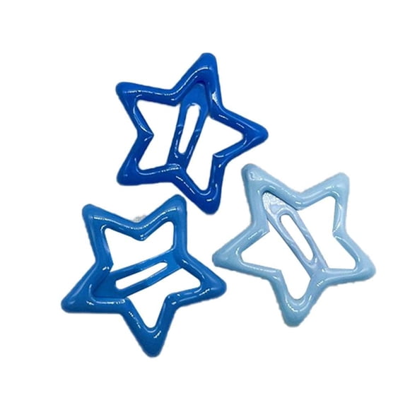 3 horquillas con forma de estrella, pasadores laterales de aleación para mujer, accesorios para el cabello, accesorios para el cabello (azul)