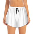 thumbnail image 2 of Daiia White Pattern Women's 2 in 1 Running Shorts - Lightweight Athletic Workout Gym Yoga Shorts Liner with Phone Pockets-Small, 2 of 7