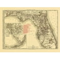 thumbnail image 2 of Rand McNally 14x12 Black Ornate Wood Framed with Double Matting Museum Art Print Titled - Florida - Rand McNally 1900, 2 of 4