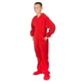 thumbnail image 6 of Big Feet Pjs Kids Red Fleece Hoodie Footed Onesie Pajamas for Boys & Girls Size 6, 6 of 7