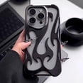 thumbnail image 3 of 3D Flame Hollow Heat Dissipation Matte Phone Case For iPhone 15 11 12 13 16 Pro Max Plus Airbag Bumper Alien Slim Plating Cover Plating Gold For iphone11Pro, 3 of 6