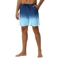 thumbnail image 4 of INSPIRAR CHIC Día del Padre Pantalones de baño para hombres con cordón elástico de color degradado 30 Azul oscuro, 4 of 6
