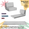 thumbnail image 5 of Room Revival Ultra Soft Suede 3 Position Convertible Lounge Flip Chair, Silver, 5 of 6