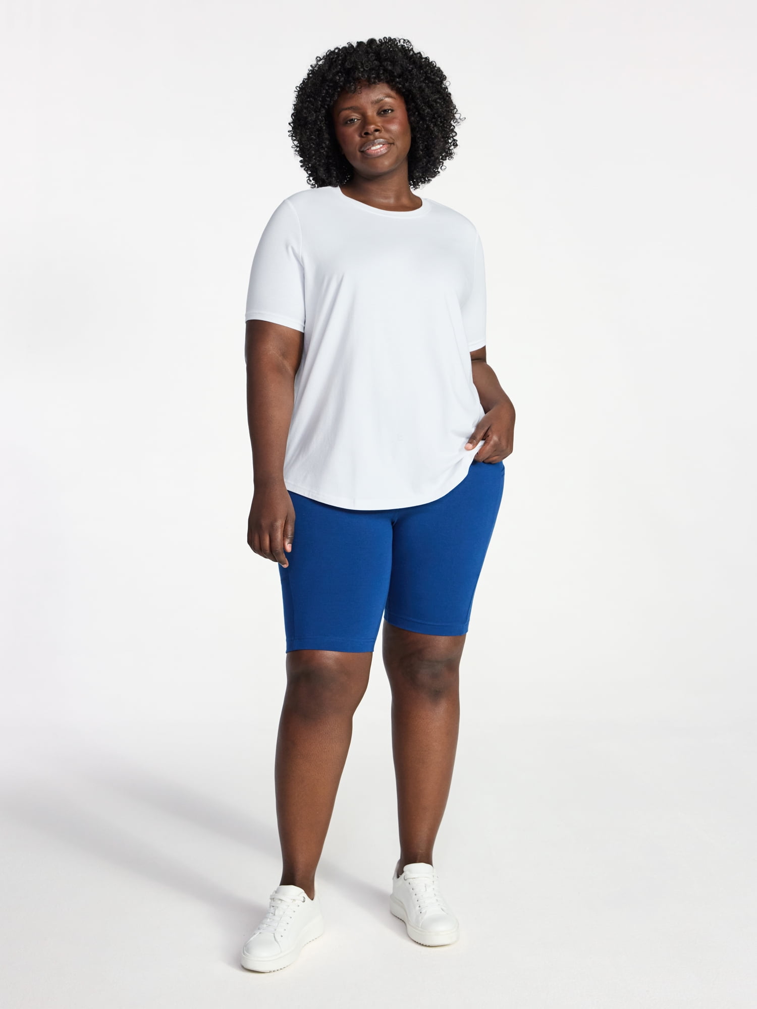 Terra & Sky Women's Plus Size Crewneck Tee with Short Sleeves, Sizes 0X-5X