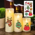 thumbnail image 4 of Fiudx Ofertas de la semana Pegatinas de agua con forma de muñeco de nieve y vela navideña, temáticas de actividad, decoración con velas de humor, pegatinas de agua ultralivianas, pegatinas luminosas, 4 of 6