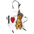 thumbnail image 1 of Yorkie Apron I Love Yorkshire Terrier Cute Dog Smiling Animal Tilted Head Love Print, Unisex Kitchen Bib Apron with Adjustable Neck for Cooking Baking Gardening, Marigold Pale Grey, by Ambesonne, 1 of 3
