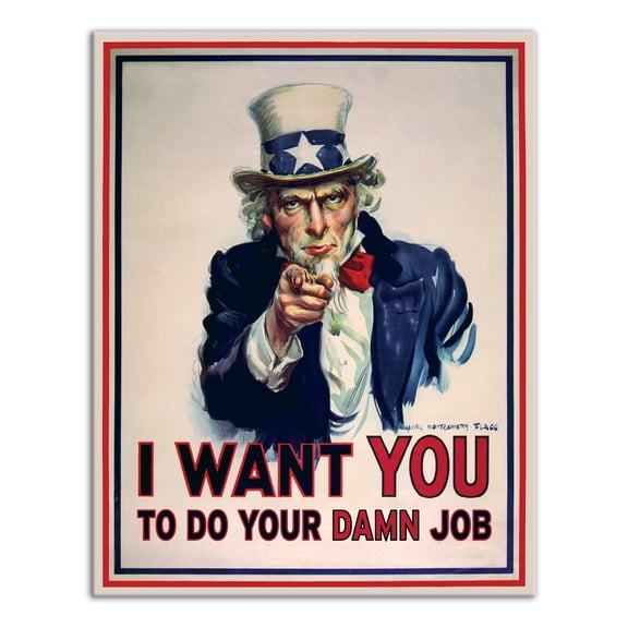 Creative Products Uncle Sam Humor 11 x 14 Canvas Wall Art