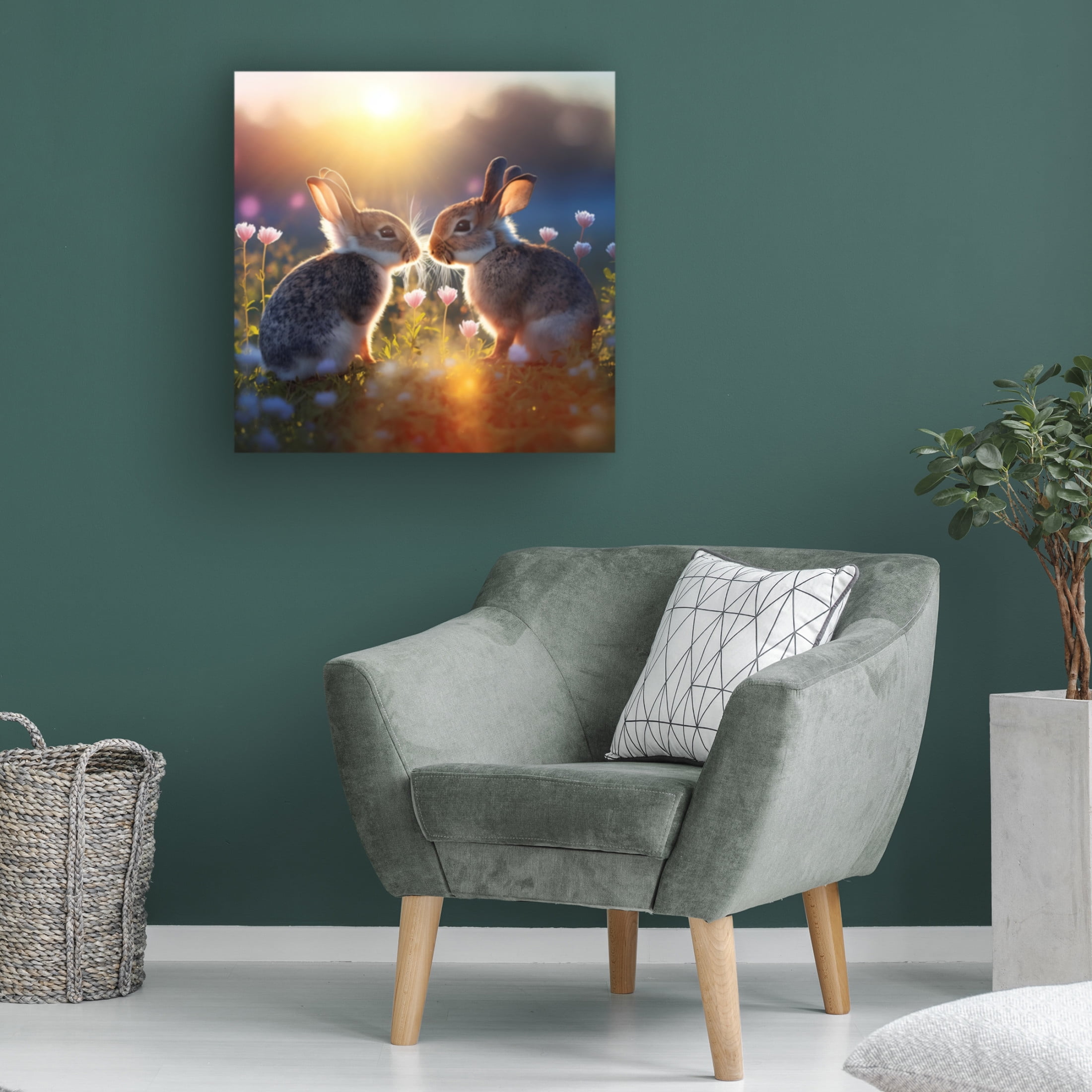 Canvas Wall Art - Ray Heere 'Woodland Animals 35' Wall Art for Living Room, Bedroom, or Office Décor by Trademark Fine Art - 35 x 35 Inches