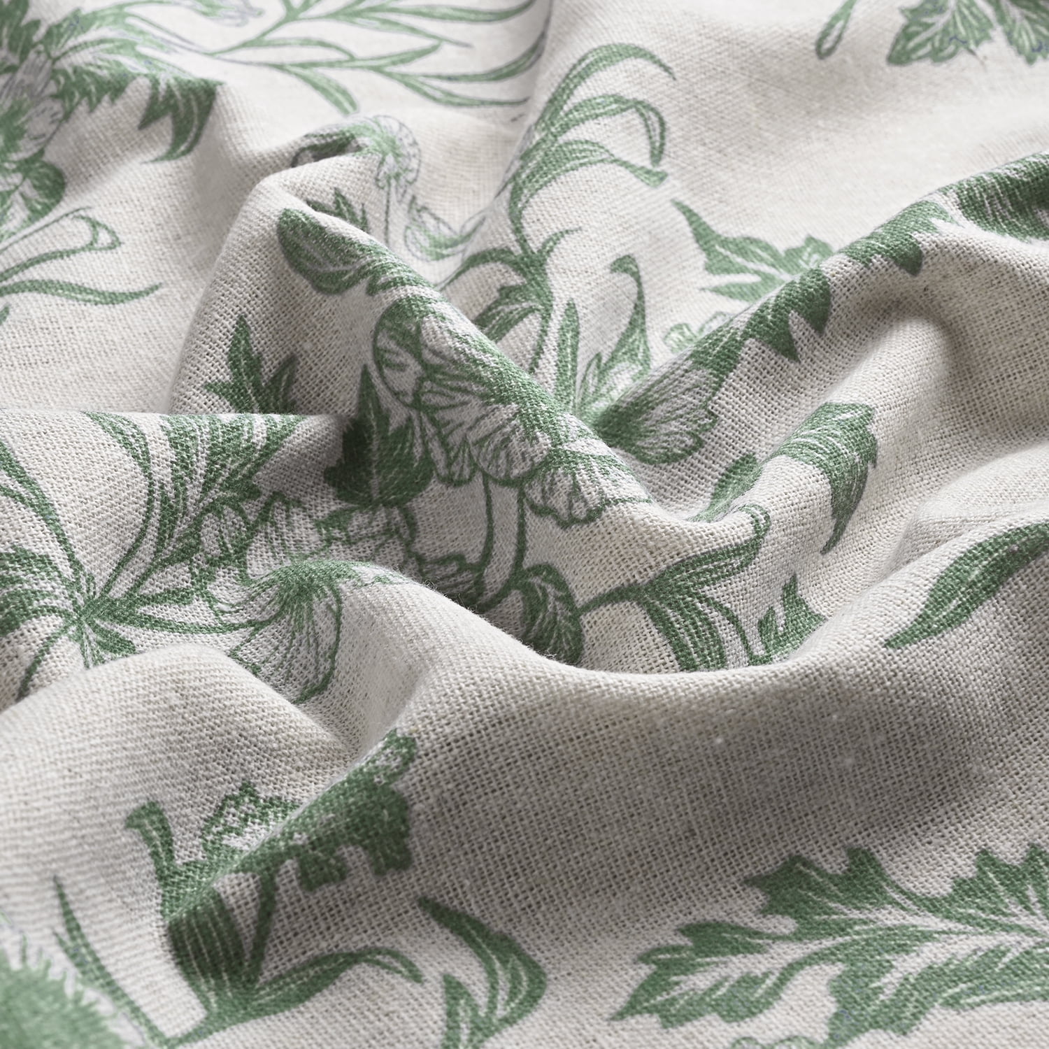 Alishomtll Floral Curtains for Living Room Farmhouse Country Linen Curtains Light Filtering Window Drapes,Sage Green ,52"x84", 2 Panels