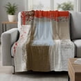 thumbnail image 2 of Red Brown Blanket Soft Cozy Warm Throw Blanket for Couch, Plush Fuzzy Flannel Fleece Blankets for Sofa, Blue White Modern Rustic Neutral Graffiti Art Bed Blankets Lightweight Gifts for Women, 40"x60", 2 of 9
