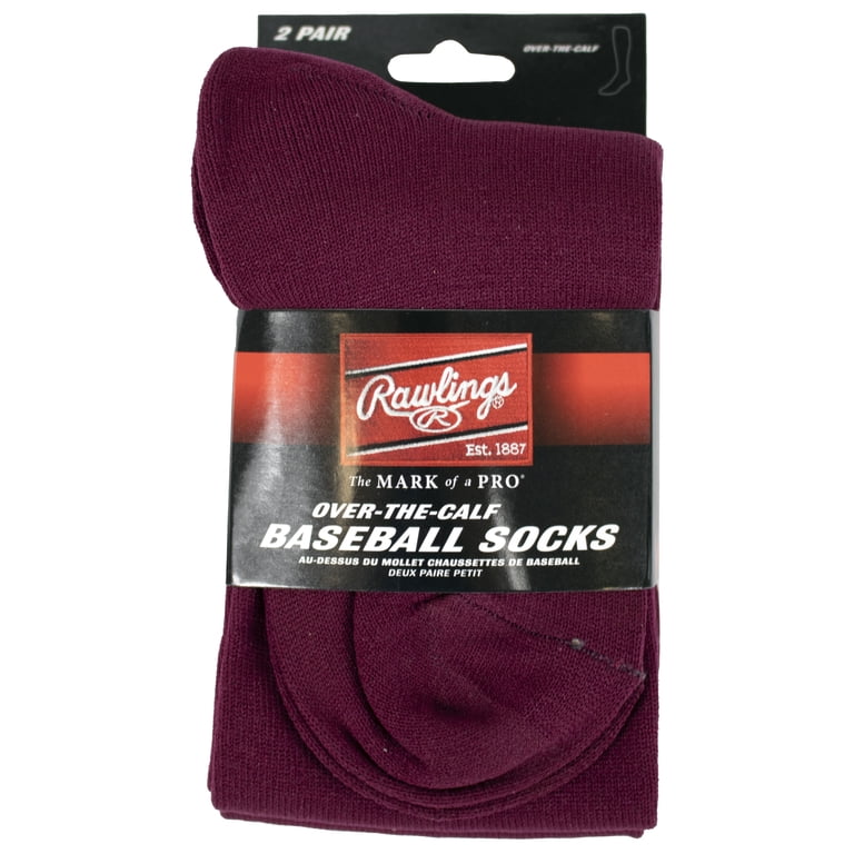 Chaussettes Baseball/softball Rawlings Over-The-Calf - 2 Paires, Taille S, Bleu Marine, Neuves