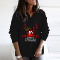 thumbnail image 2 of asdoklhq Womens Plus Size Tops Clearance,Women Christmas Print V-Neck Long Sleeve T-shirt Top Blouse Pullover, 2 of 5