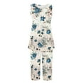 thumbnail image 6 of Tnhcen Women's Daily Comfort Sleepwear Printed Sleeveless Crew Neck Top & Capri Pants Set Easy to Mix & Match S-2XL, 6 of 7