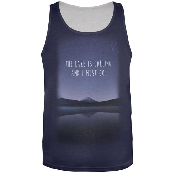 The Lake is Calling All Over Adult Tank Top - X-Large