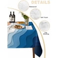 thumbnail image 2 of Blue Geometric Beach Table Cloth, Ombre Waves Moire Abstract Art Waterproof Tablecloth for Rectangle Tables, Reusable Washable Fabric Table Cover for Restaurant Kitchen Dining Tables 60"x84", 2 of 6