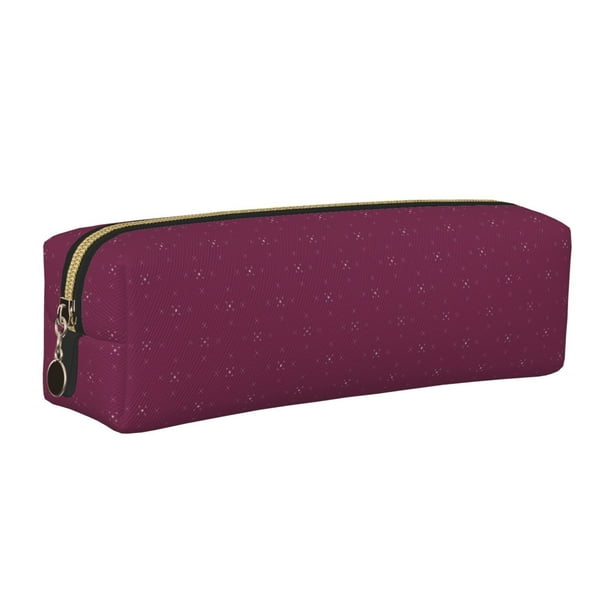 Fotbe Small Stars Estuche para Lápices de Cuero con Estampado, Estuche con Cremallera Resistente, Organizador Compacto y Elegante para Papelería