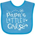 thumbnail image 3 of Inktastic Papa's Little Girl with Hearts Flower and Butterfly Girls Baby Bib, 3 of 4