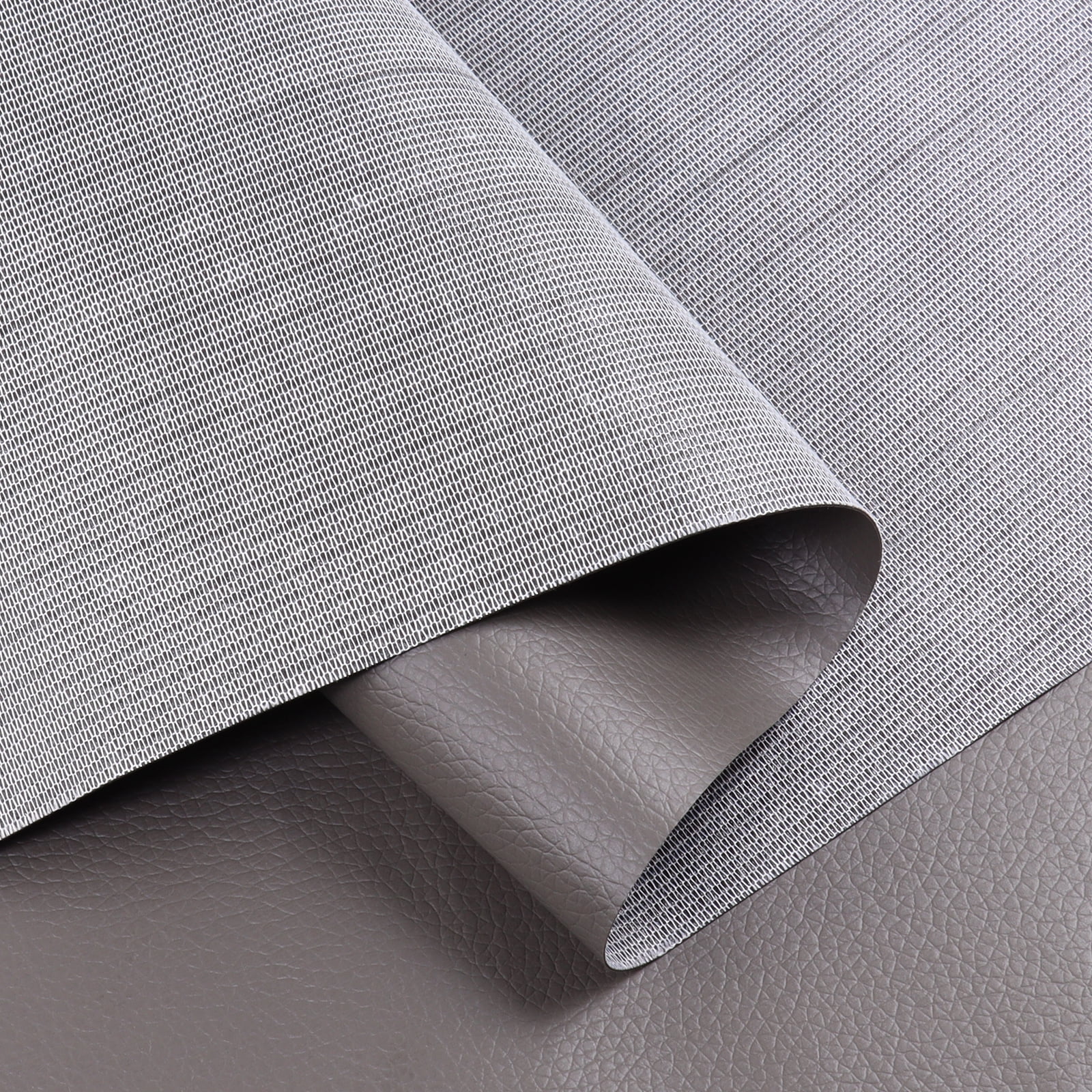 PVC Vinyl Fabric Waterproof UV Protected Faux Leather for Car Seat Boat Furniture Upholstery Repair, Spider Weave Backing Scratch Resistant (Gray, 54in Wide)