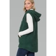 thumbnail image 3 of PacificPlex Womens Solid Soft and Cozy Sherpa Zip Front Hoodie Vest Faux Shearling with Pockets (2X, Hunter-Green), 2X, Hunter-Green, 3 of 4