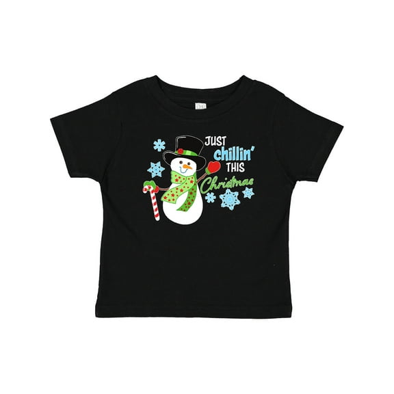Inktastic Just Chillin' This Christmas Fun Snowman in Top Hat Boys or Girls Baby T-Shirt
