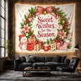 thumbnail image 6 of Sweet Wishes Snowman Wreath with Wrapped Presents, Cheerful Retro Style for Snowman Lovers, Cozy Wall Art, Christmas Gift, Tapestry Wall Hanging for Bedroom and Living Room, 6 of 7